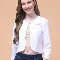 Charitra Women Solid Bow Round Neck Shirt Style Crop Top-picture-11