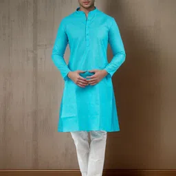 DEVOILER Men Solid Regular Straight Kurtas-picture-14