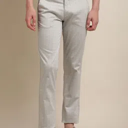 Turtle Men Checked Relaxed Skinny Fit Mid-Rise Cotton Chinos Trousers-image-54