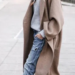 all about you Lapel Collar Long Sleeves Longline Open Front Jacket image 3
