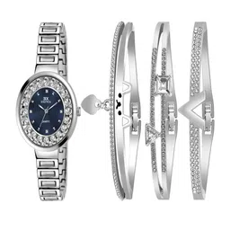 Exotica Fashion Women Brass Embellished Dial & Stainless Steel Bracelet Style Straps Analogue Watch-picture-23