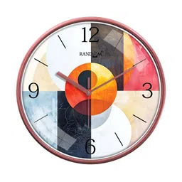 RANDOM Pink & White Printed Contemporary Wall Clock-48