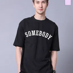 Lazy Lush Unisex Pack of 2 Typography Printed Pure Cotton Oversized T-shirts-picture-37