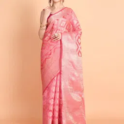 Areca Designer Ethnic Motifs Zari Organza Banarasi Saree-image-28