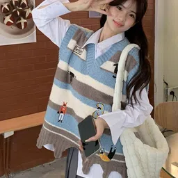 KPOP Women Striped Pullover-32