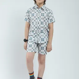 Monte Carlo Boys Printed Collared Shirt & Bermuda Shorts Clothing Set-image-63
