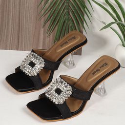 Retro Walk Embellished Block Mules-42