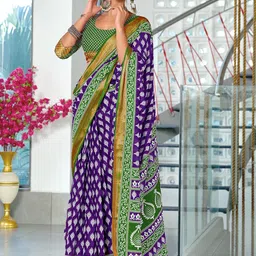 Pandadi Saree Batik Zari Ready to Wear Block Print Saree-11