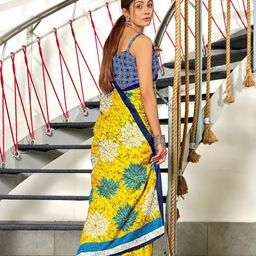 KALINI Batik Printed Block Print Saree image 3