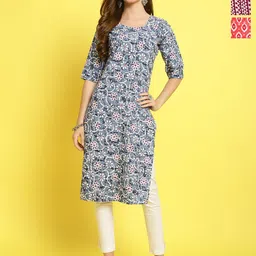 Anouk Rustic Women Pack of 3 Ethnic Motifs Printed Crepe Kurta-image-52
