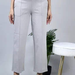 Mlada Women Plus Size Wide Leg Flared Mid-Rise Stretchable Trouser-image-50