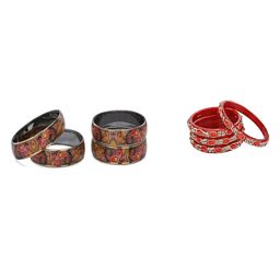 SOMIL Set Of 8 Multi Alloy Artificial Stones & Beads Bangles-picture-28