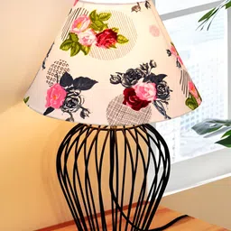 Homesake Red Metal Industrial Cylindrical Shaped Table Lamp-40