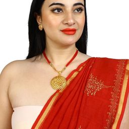 DANEEN JEWELLERY Gold-Plated Stone-Studded & Beaded Jewellery Set-image-31