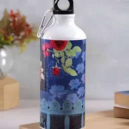 PENTADECO White & Blue Single Aluminium Printed Single Wall Vacuum Water Bottle-image-54