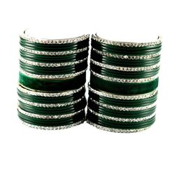 Vidhya Kangan Green Bangle Set-image-42