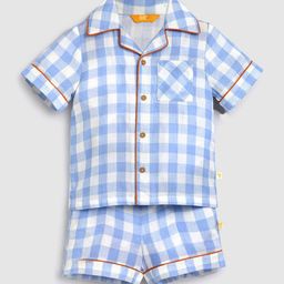 Somersault Kids Checked Lapel Collar Pure Cotton Shirt & Shorts-picture-22
