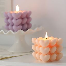Aromatic Fables Peach-Coloured & Purple 2 pieces Pillar Candle-30