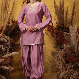 indo street Women Embroidered Regular Kurta with Trousers-picture-22