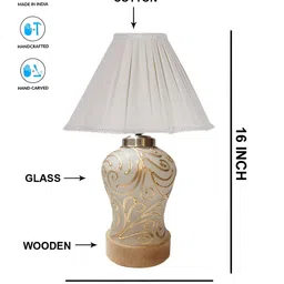Aura Off White Glass Traditional Abstract Shaped Table Lamp-image-20
