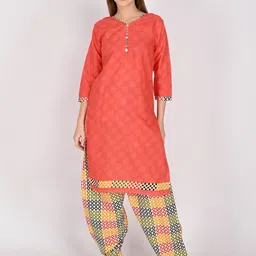Roly Poly Geometric Printed V-Neck Straight Kurta With Salwar And Dupatta-picture-9