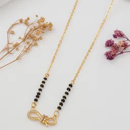 TKRB SALES PANDAL Gold-Plated Artificial Stones Studded and Beaded Infinity Mangalsutra-picture-48