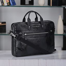 LOUIS STITCH 
Men Textured Leather Dual Tone Laptop Bag-47