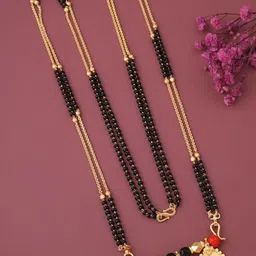 RTD 1 GRAM GOLD COVERING 30 INCH LONG MULTI STREND VATI MANGALSUTRA FOR Adult-Unisex. Brass Mangals-image-92
