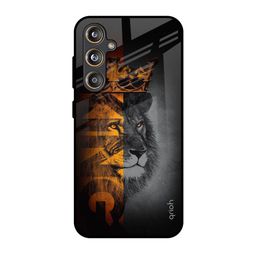 QRIOH King Of Forest Printed Samsung Galaxy M55s Glass Back Case Mobile Accessories-image-47
