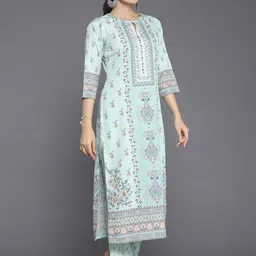Libas Floral Printed Regular Kurta with Palazzos & Dupatta image 4