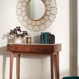 Urban Hamlet Designer Golden Scalloped Edge Wall Mirror-image-39