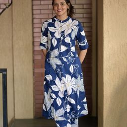 Anni Designer Floral Printed Mandarin Collar A-Line Kurta With Palazzos-image-38