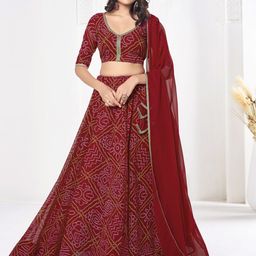 KALINI Printed Semi-Stitched Lehenga & Unstitched Blouse With Dupatta-57