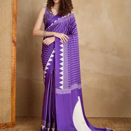 all about you Striped Block Print Saree-picture-44
