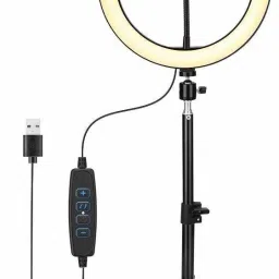 NJENT Big LED Ring Light with 2.1m stand combo & Coloring Brightness Level Used for Video Shooting | Photo-Shoot | You-Tube | Live Streaming | Blog's & Many More Compatible with All Mobiles Ring Flash-15