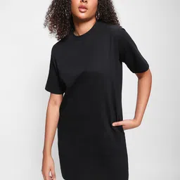 Bewakoof Women Black Oversized T-Shirt Dress-picture-28