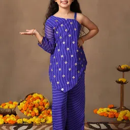 Sangria Girls Printed Kurta With Palazzo-image-67