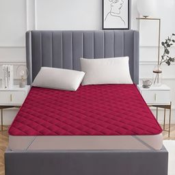 Aura Maroon Water Resistant Mattress Protector-image-90