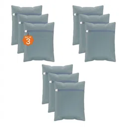 Aura 9Pcs Grey Reusable Mesh Laundry Bags With Zipper-47