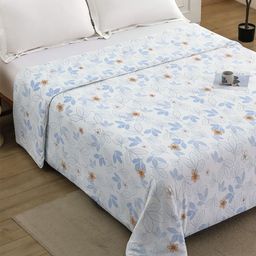 Story@home Blue & White Floral AC Room 600 GSM Double Bed Blanket-image-16