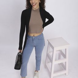 R&B Striped Long Sleeves Open Front Shrug image 4