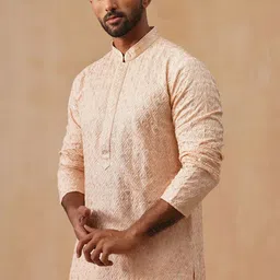 Jompers Geometric Embroidered Mandarin Collar Chikankari Straight Kurta-image-94