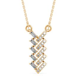 Emori Baguette Bar Twist Diamond Necklace image 4