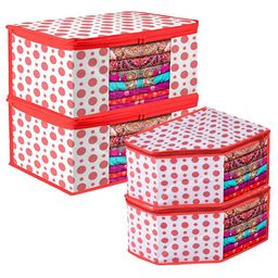 Kuber Industries Red Set of 4 Regular Multi-Utility Organisers-44