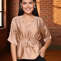 KATLINE V Neck Satin Top-picture-21