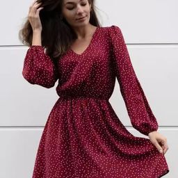 StyleCast Polka Dot Bishop Sleeve A-Line Dress-picture-58