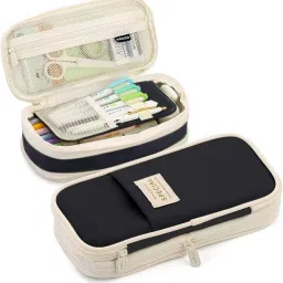 Expandable Pencil Pouch with Large Capacity compartments for College Student Geometry Box-13