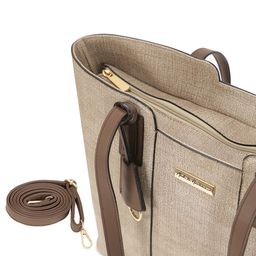 Mast & Harbour Textured Structured Tote Bag with Tasselled image 4