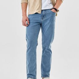 Snitch Men Relaxed Fit Low-Rise Light Fade Cotton Stretchable Jeans-picture-30