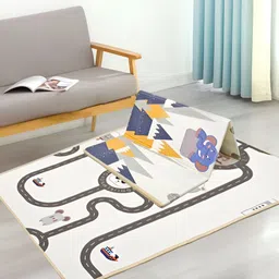 StarAndDaisy Beige & Blue Waterproof & Foldable Reversible Crawling Play Mat-32